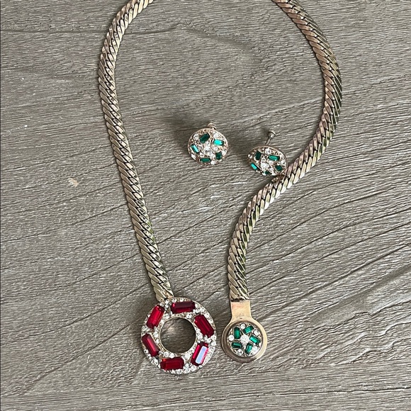 RARE Vintage 1940’s necklace & earrings MINT Estate Jewelry HIGH END - Picture 8 of 13